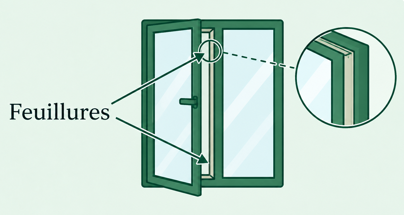 Illustration des feuillures de fenêtre à nettoyer